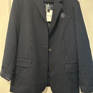 GREY LAB Women's Navy Pinstripe Blazer